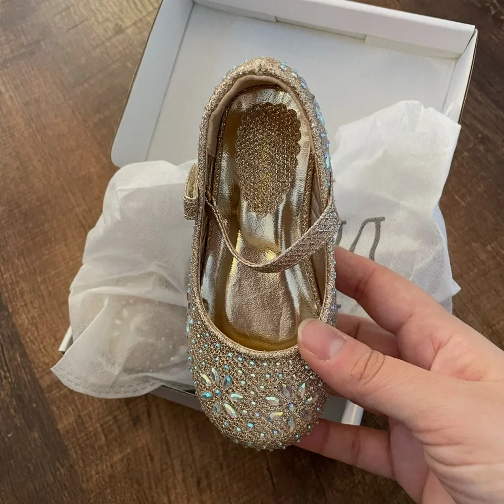 Dream Pairs Kids Gold Sparkle Dress Shoes